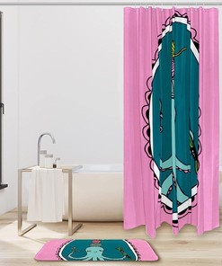 Cute Pink Octopus Shower Curtain: Waterproof Bathroom Decor
