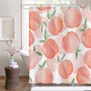 Cute Pink Summer Fruits Peach Ombre Shower Curtain For Kid'S Bathtub Decor