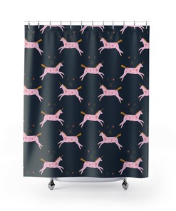 Cute Pink Unicorn Shower Curtain to Add Unique Design to Your Bathroom 