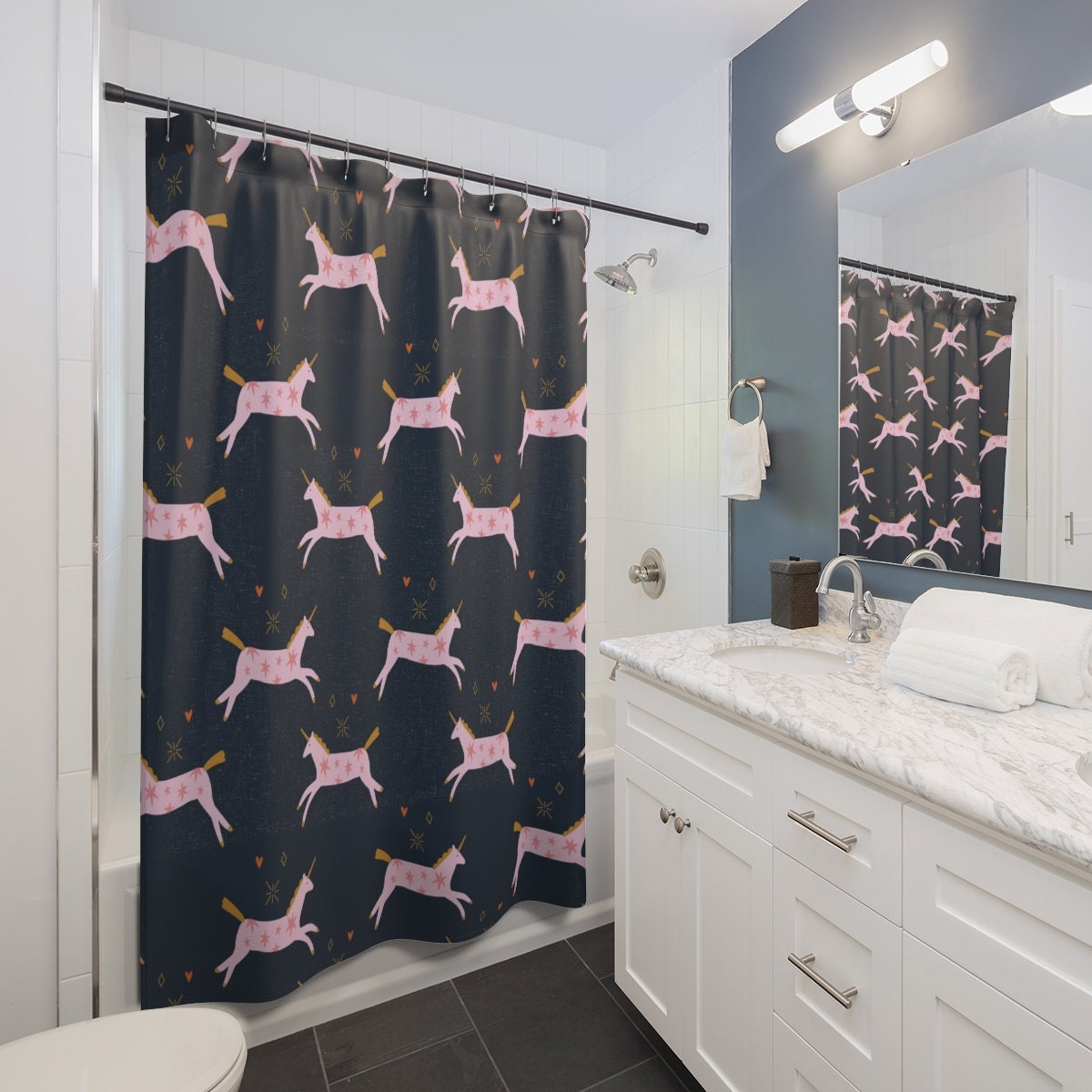 Cute Pink Unicorn Shower Curtain to Add Unique Design to Your Bathroom
