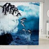 Cute Polar Animal Penguin Shower Curtain For Winter Bathroom Decor 