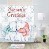Cute Polar Bear Couple in the Shower Fabric Curtain, Playful Bathroom Decor