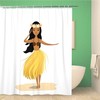 Cute Polynesian Hawaiian Girl Dancing Hula Shower Curtain