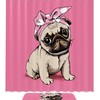 Cute Pug Puppy Dog Waterproof Bathroom Curtain