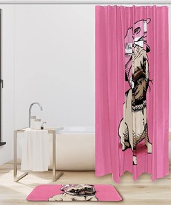 Cute Pug Puppy Dog Waterproof Bathroom Curtain