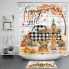 Cute Pumpkin Fall Funny Gnome Farmhouse Truck Shower Curtain For Bathroom Decor