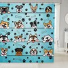Cute Puppies Cartoon Shower Curtain for Lovely Dog Lovers - Kids Bathroom Shower Curtain
