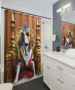 Cute Puppy Bathroom Curtain Design