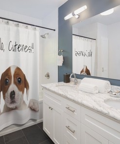 Cute Puppy Shower Curtain - A Perfect Addition To Your Bathroom Decor For Pet Lovers