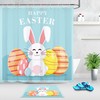 Cute Rabbit Colorful Eggs Shower Curtain - Waterproof Fabric Bathroom Decor for Easter