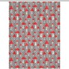 Cute Red Mushroom Printed Shower Curtain For Bathroom