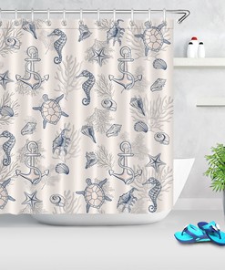 Cute Red Scarf Bear Shower Curtain, Sketch Bathroom Decor