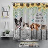 Cute Retro Shower Curtain with Sunflowers and Animals to Add A Rustic Flair to Your Bathroom