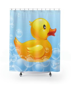 Cute Rubber Duck Bathroom Shower Curtain