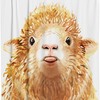 Cute Rustic Farm Animal Lamb Printed Shower Curtain for Kids Bathroom Decor