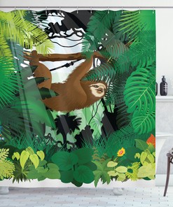 Cute Sloth Animal Print Shower Curtain, Perfect for Animal Lovers 