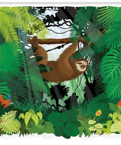 Cute Sloth Animal Print Shower Curtain, Perfect for Animal Lovers
