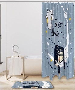 Cute Sloth Dreaming Shower Curtain, Perfect for a Relaxing Bath Time