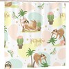 Cute Sloth Enjoy Shower Curtain Cactus Butterfly Coconut Tree, Summer Bathroom Printing Waterproof Fabric Curtain 