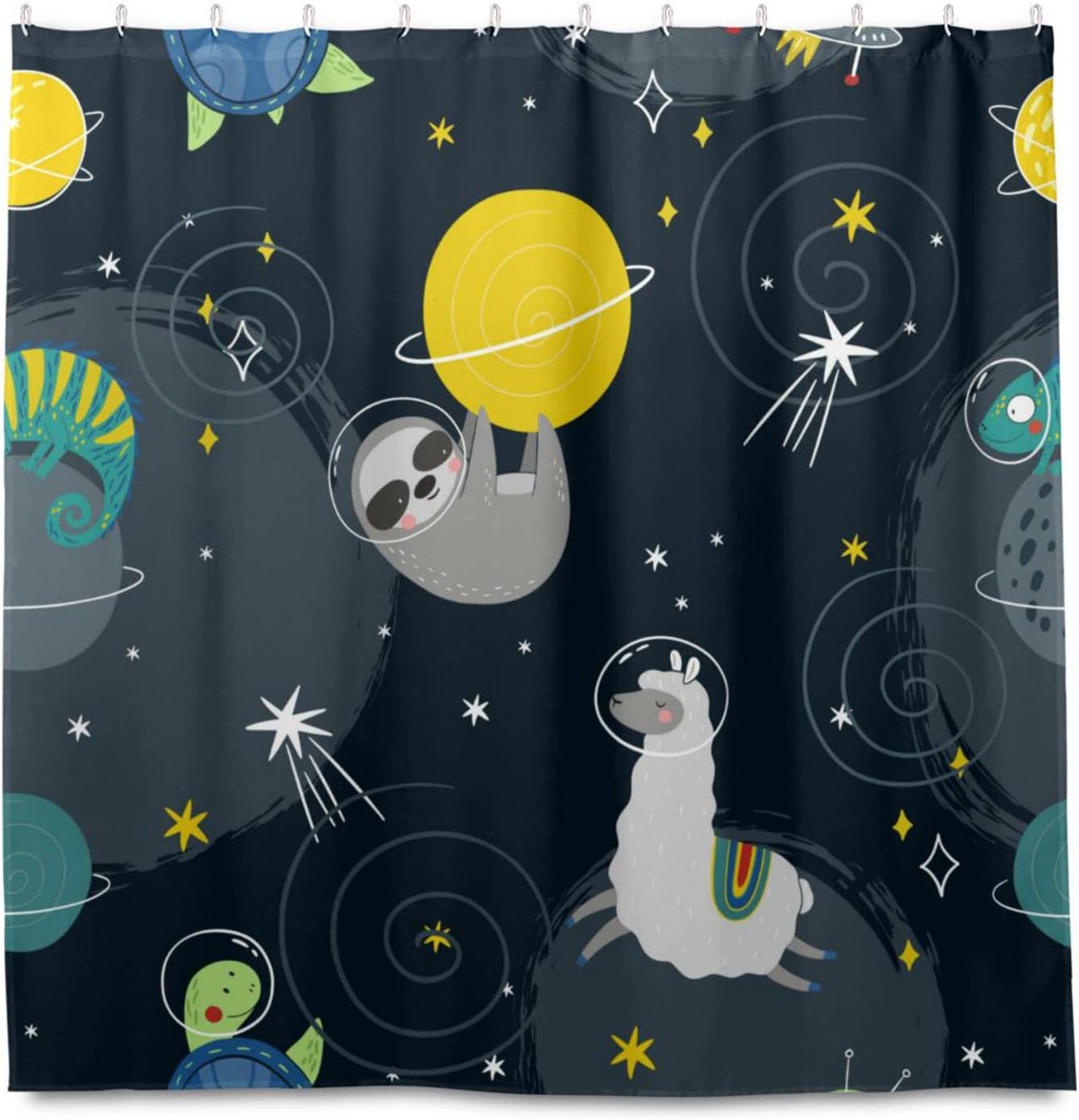 Cute Sloth Shower Curtain Modern Home Bathroom Hotel Spa Decorations Waterproof Fabric