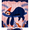 Cute Sloth Sleeping On The Tree Happy Birthday Shower Curtain For A Homesy Feeling