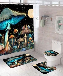 Cute Snails and Stars Print Bathroom Shower Curtain