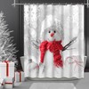 Cute Snowman Christmas Shower Curtain - Curtain Full Size