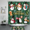 Cute Snowman Penguin Christmas Shower Curtain - 71