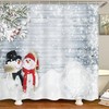 Cute Snowman Shower Curtain For A Fun And Cozy Winter Bathroom