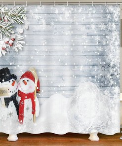 Cute Snowman Shower Curtain For A Fun And Cozy Winter Bathroom