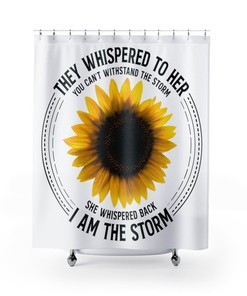 Cute Stormy Sunflower Shower Curtain for Bathroom Decor, Perfect Housewarming Gift for Her