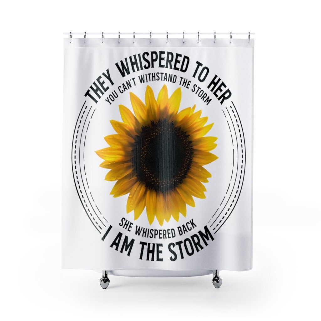 Cute Stormy Sunflower Shower Curtain for Bathroom Decor, Perfect Housewarming Gift for Her
