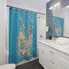 Cute Turquoise Reindeer Design Shower Curtain for Christmas Bathroom Decor 