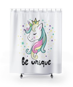 Cute Unicorn Print Shower Curtain for Unicorn Lovers and Your Bathroom Decor