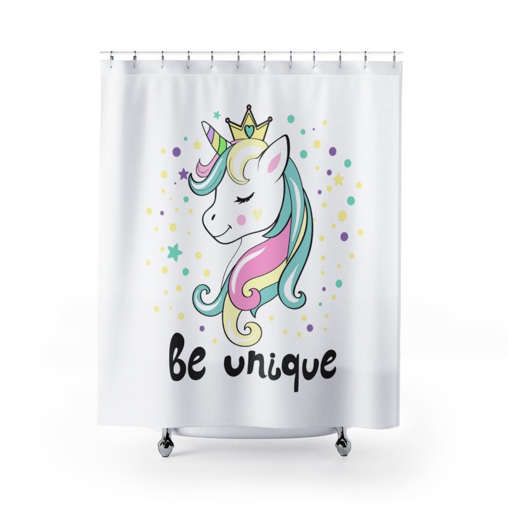 Cute Unicorn Print Shower Curtain for Unicorn Lovers and Your Bathroom Decor