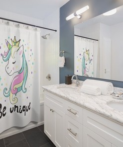 Cute Unicorn Print Shower Curtain for Unicorn Lovers and Your Bathroom Decor