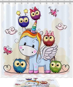 Cute Unicorn Shower Curtain Set to Liven Up Your Bathroom