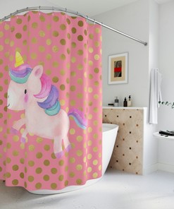 Cute Unicorn Shower Curtain for Magical Bathroom Decor
