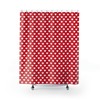 Cute Valentine Red and White Hearts Shower Curtain for Home Decor Gift