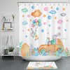 Cute Watercolor Cartoon Pumpkin Halloween Shower Curtain for a Spooky Bathroom 