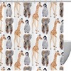Cute Watercolor Giraffe Elephant Penguin Shower Curtain, Perfect for Kids' Bathrooms