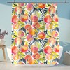 Cute Watercolor Peach Shower Curtain with Fruit Decor for a Modern Bathroom