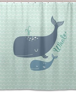Cute Whales Shower Curtain For Adorable Bathroom Decor