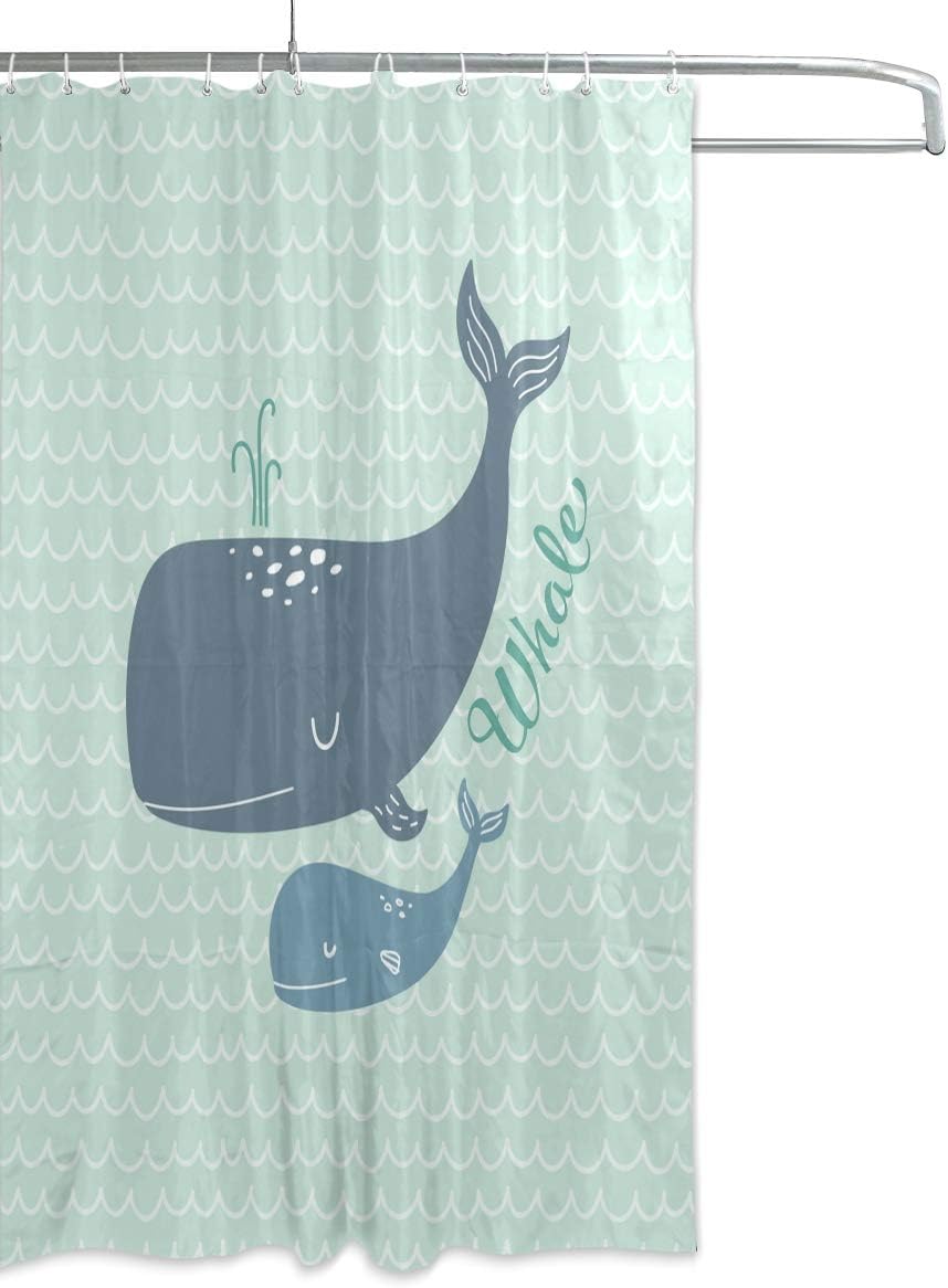 Cute Whales Shower Curtain For Adorable Bathroom Decor - Image 2