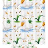 Cute White Duck Swimming In The Pond Shower Curtain - Waterproof And Stylish