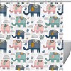 Cute White Elephant Mandala Shower Curtain, Waterproof Bathroom Decor 