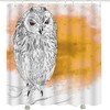 Cute White Owl Fabric Shower Curtain with Sitting Owl Print