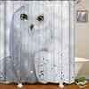Cute White Snowy Owl Animal Poster Shower Curtain