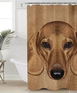 Cute Wiener Dog Shower Curtain With Animal Quotes