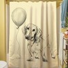 Cute Wiener Dog Shower Curtain With Balloon Design
